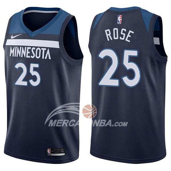 Maglia NBA Minnesota Timberwolves Derrick Rose Icon 2017-18 Blu